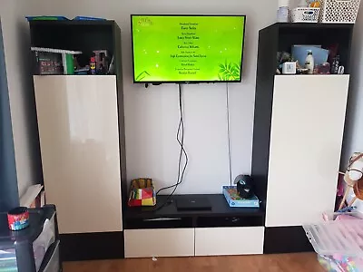 Ikea Besta TV Stand Cabinet And Storage Shelves • £180