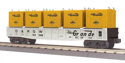 MTH 30-72097 O Gauge D&RGW Gondola #56358 W/LCL Containers NIB • $60.99
