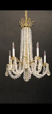 Dollhouse Miniature Handcrafted Crystal Chandelier 5 Candle Lights 1:12 12V • $179