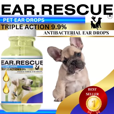 VET STRENGTH Dog Ear Drops STOP Shaking Itching Ears Mites Odour Wax • £8.99