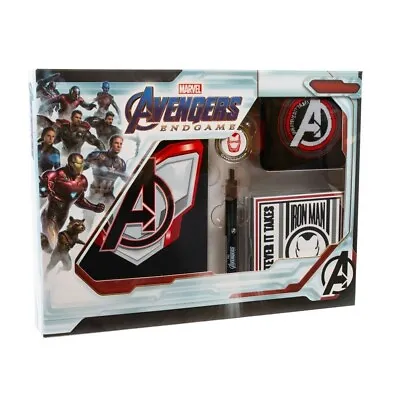 Marvel Official Avengers Endgame Gift Set A5 Notebook Spinner Keychain Pen Socks • £7.77