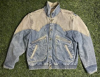 Vintage GUESS Georges Marciano Jean Jacket 1980s Marty Mcfly Size Large • $200