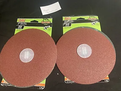 Gator Power 7  Sanding Discs 50 Coarse 7/8 Hole Discs Fiber Sandpaper 6 Count • $7.99