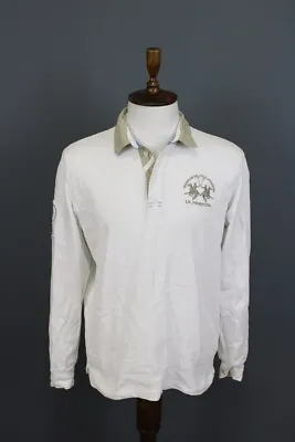 La Martina Buenos Aires White Long Sleeve Polo Shirt Size XL • $52.50