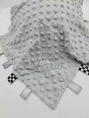 £5.99 • Buy Personalised Baby Soft Dimple Comforter Taggy Taggie Tag Blanket Boy Girl Gift