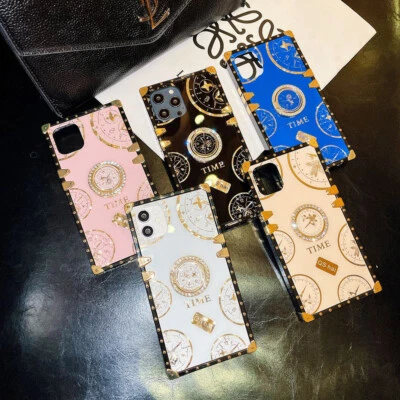 $11.88 • Buy For IPhone 14 Pro Max 13 12 11 XS Max XR Luxury Glitter Flower Ring Square Case