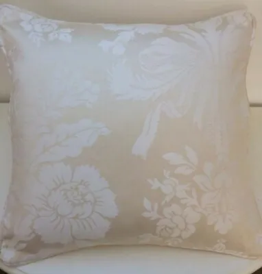 Laura Ashley Tatton Linen Cream Fabric Cushion Cover Piped & Back In Cream Bacal • £19.50