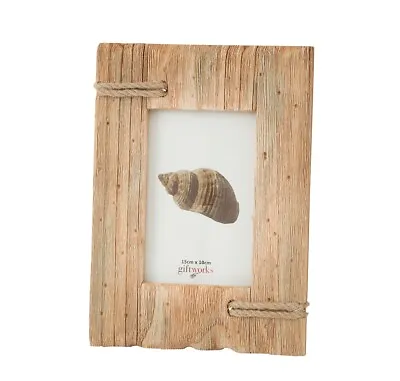 Driftwood Picture Frame 6x4 15cm X 10cm Image Holder Wooden Nautical Seaside • £6.99