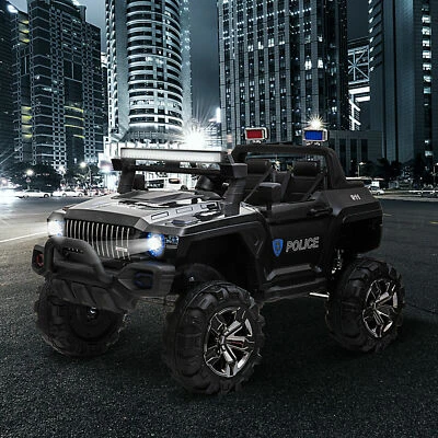 $397.02 • Buy 12V Kids Ride On Car Police Truck RC Remote Control W/LED Lights, MP3, Black