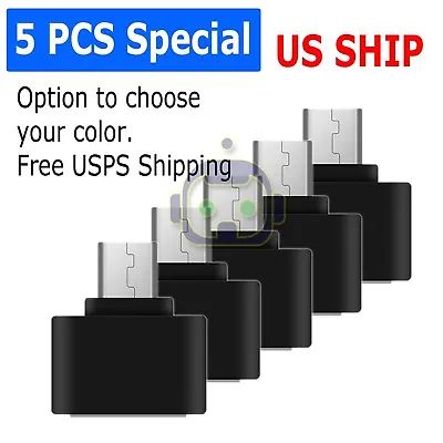 5 Pack USB-A Female To USB-C Male Adapter OTG USB 3.0 3.1 Compatible Converter  • $3.99