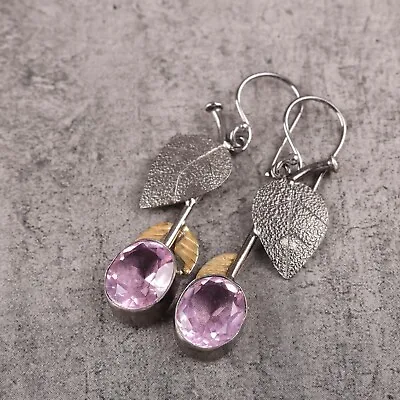 Natural Morganite Gemstone Drop/Dangle Earrings 925 Sterling Silver For Girls • $13.95