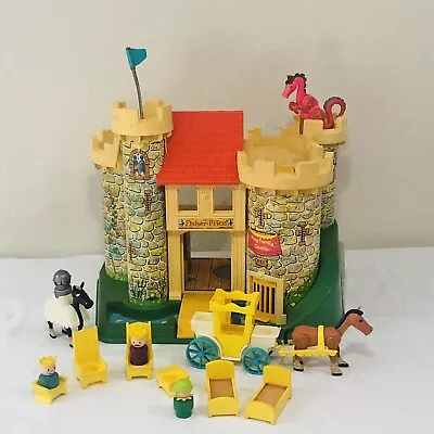 Vintage 1975 Fisher Price Little People #993 Play Family Castle Set W/dragon • $109