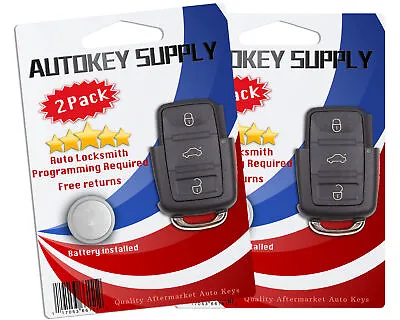 2 Replacement For Volkswagen VW Flip Key Keyless Remote Part Fob 4B 1J0959753T • $16.98
