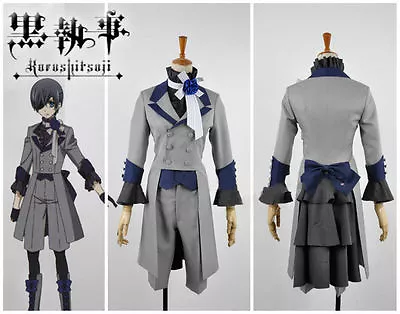 Black Butler 3 Ciel Phantomhive Grey Anime Suit Cosplay Costume • $57.71