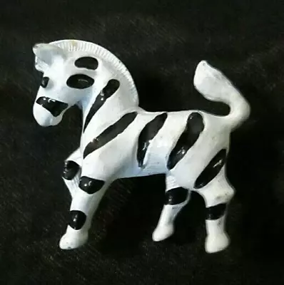 Vintage Signed Gerry's ZEBRA Pin Brooch Black & White Enamel  • $11