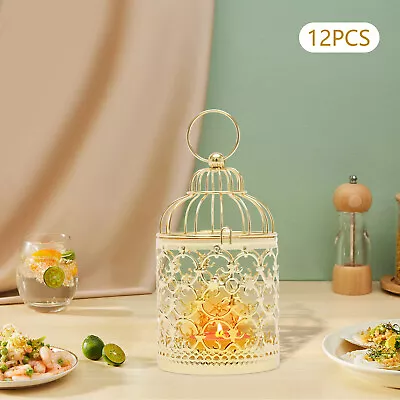 Metal Set Of 12 Decorative Candle Holder Cage Lanterns For Table Centerpieces US • $34