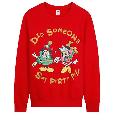 Disney Christmas Jumper Women Minnie & Mickey Mouse • £22.49