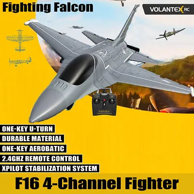 VOLANTEX 2.4G F16 4CH RC Fighting Falcon Airplane Flight Aerobatic Glider Toy • $95.66