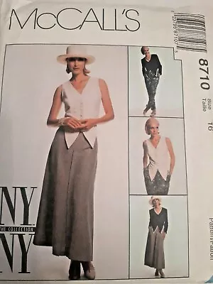 Jacket Vest Pants Skirt McCalls Sewing Pattern 8710 Size 16 UC FF NY Collection  • $7.49