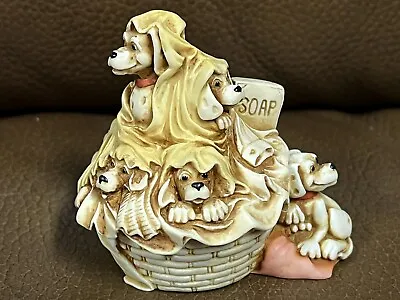 S.I.A.B England Dogs In Laundry Basket 1997 Trinket Treasure Box Figurine • $19.99