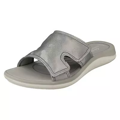 Ladies Clarks Cloudsteppers Mule Summer Sliders Beach Holiday Sandals Glide Bay2 • £34.99