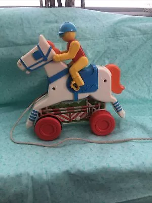 Vintage Chicco Pull Along Toy Horse With Jockey  • $6