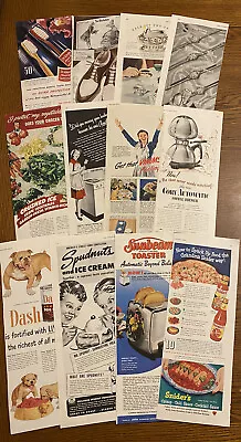 Lot Of 12 1940s-60s Vintage Magazine Ads - Dog Food Ice Cream Toaster Jewelry • $10