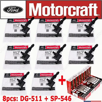 8pcs DG511 Ignition Coil & Spark Plug SP546 For F150 Ford Lincoln OEM Genuine  • $110.99