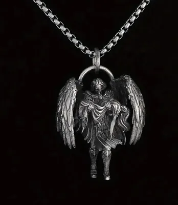 New Catholic Blessing Archangel Michael Guardian Angel Wing Pendant Necklace • $9.98