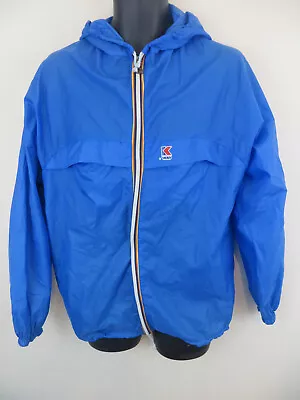 K-Way 6 Vintage Anorak Windbreaker 90s Retro Jacket Festival Blue Coat Medium • $48.46