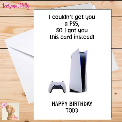 Personalised PS5 Birthday Card Gamer Gaming Joypad Funny • £2.82