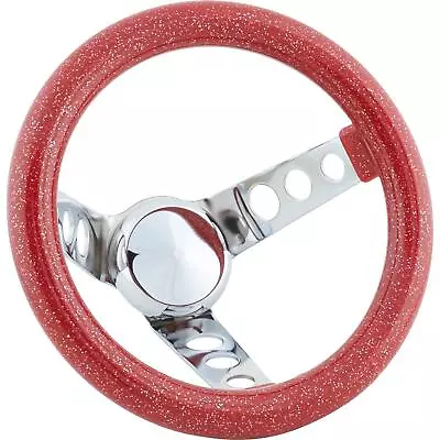 Speedway 9-3/4 Inch Red Metalflake Steering Wheel 5-1/2 Dish • $50.99