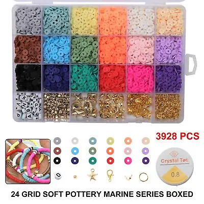 £5.39 • Buy Jewelry DIY Kit Clay Spacer Beads Bracelet Colorful CeramicBeads Making Bead Set