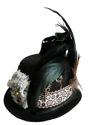 Fascinator Miniature Bling & Feathers Top Hat With Combs 2 1/2  X 5 1/2  • $9.71