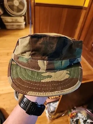 US Marine Corps USMC EGA Woodland Camo 8 Point Utility Cover Hat Cap Small • $14.95