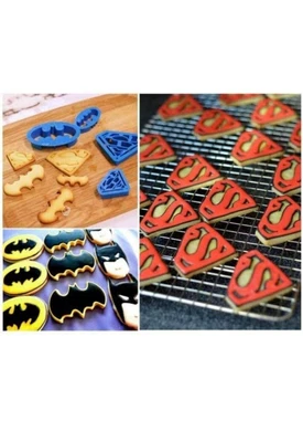 £3.76 • Buy Batman Superman Cookie Cutters Fondant Superhero Justice League Cartoon SET Of 4