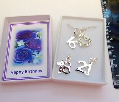£6.20 • Buy 16th 18th 21st Birthday Necklace With Heart Gift Keepsake In Gift Box & Bag 