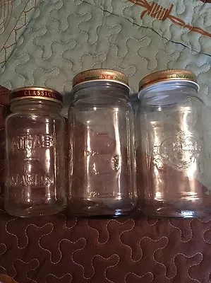 Lot Of 3 Clear Glass Pint Mason Jars Ball 2 Sizes • $6