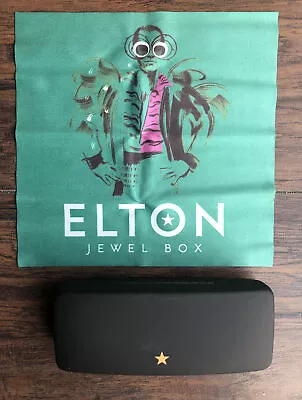 Elton John Black And Gold Eyeglass Hard Case And A Beautiful Cleaning Cloth￼ • $32.99