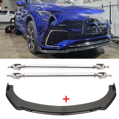 $79.99 • Buy For VW Tiguan R Line Carbon Fiber Front Bumper Lip Spoiler Splitter Strut G