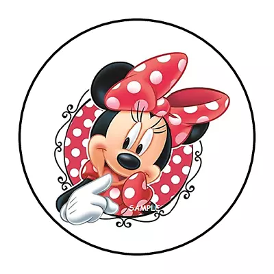 30 Minnie Mouse Stickers Envelope Seals Labels 1.5  Round Custom Made • $2.64