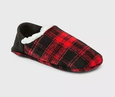 Buffalo Plaid Fleece Lined Pull-on Slipper Socks Huggable Heel&Grippers-M/L. 36 • $9