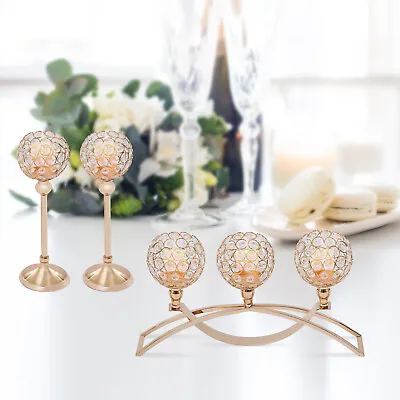 Arch Bridge Candle Set Of 3 Crystal candelabra centerpiece & Tea Light Holder UK • £25