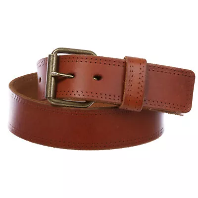 1 3/4  Snap On Classic Vintage Cowhide Thick Leather Casual Jean Belt • $37.99