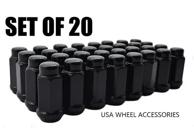 Set Of 20 9/16-18 Black Bulge Acorn XL 1.7  Steel Lug Nuts • $15.99