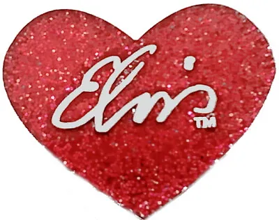 Elvis Presley Red Sparkle Love Heart Vintage Elvis Collector Fan Pin Up • $12.99