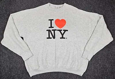 I Love NY Crewneck Sweatshirt Adult 2XL XXL Gray Logo Officially Licensed • $12.65