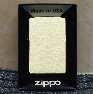 Zippo - Brand New - Brushed Brass - Windproof Petrol Lighter - Brass Insert • £27.30