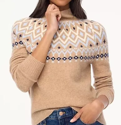 J Crew Fair Isle Sweater XXS Extra Soft Yarn Long Sleeve BW030 2XS Mock Neck • $15