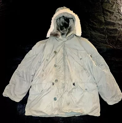 Vintage N-3B Parka Military Extreme Cold Coat Gray Rare  • $150